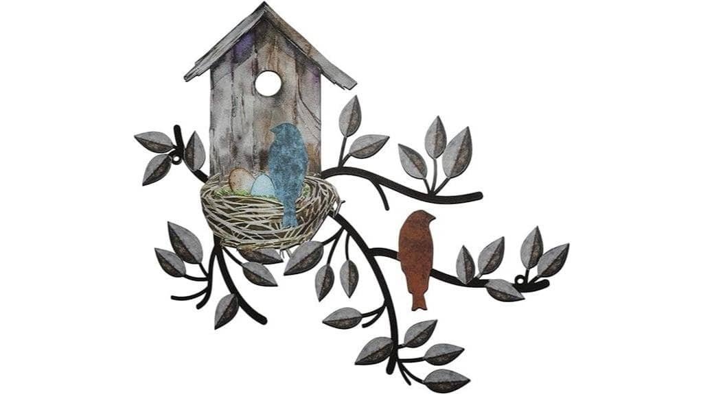 metal tree birdhouse decor