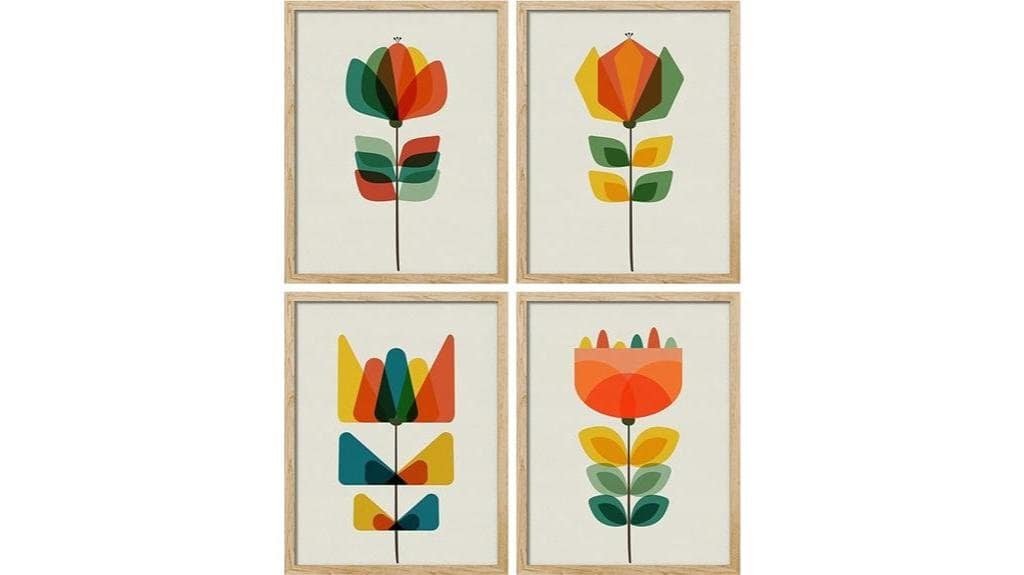 mid century botanical wall art