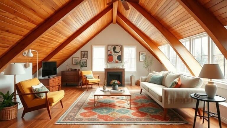 mid century modern attic decor