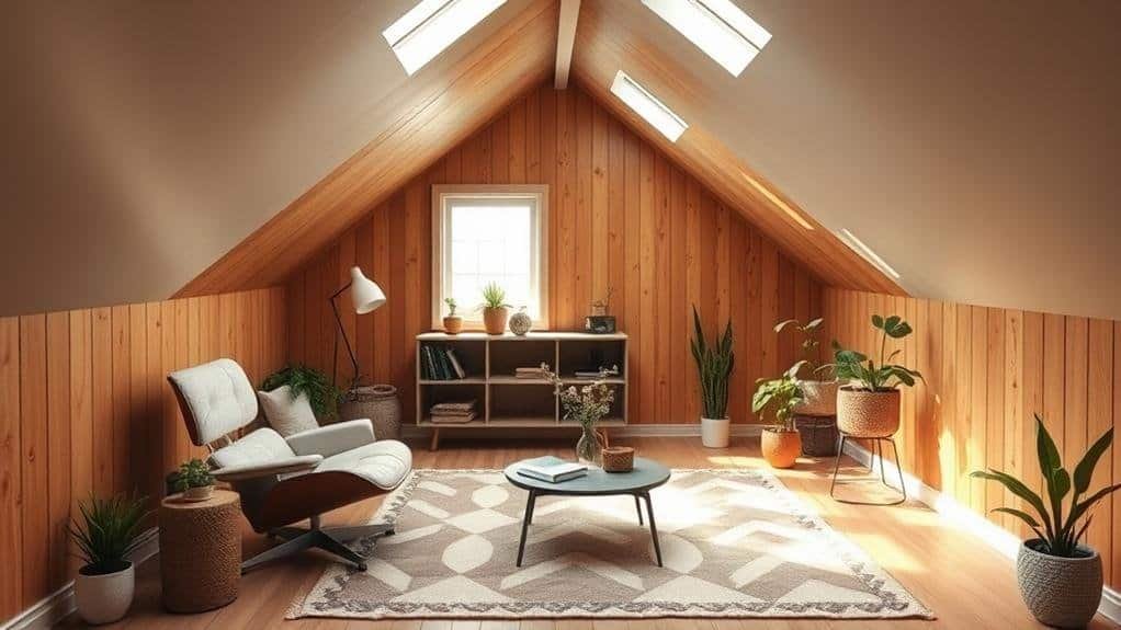 mid century modern attic decor