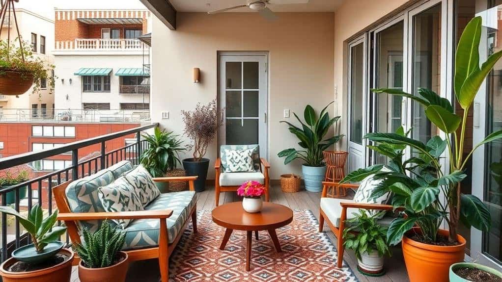 mid century modern balcony decor