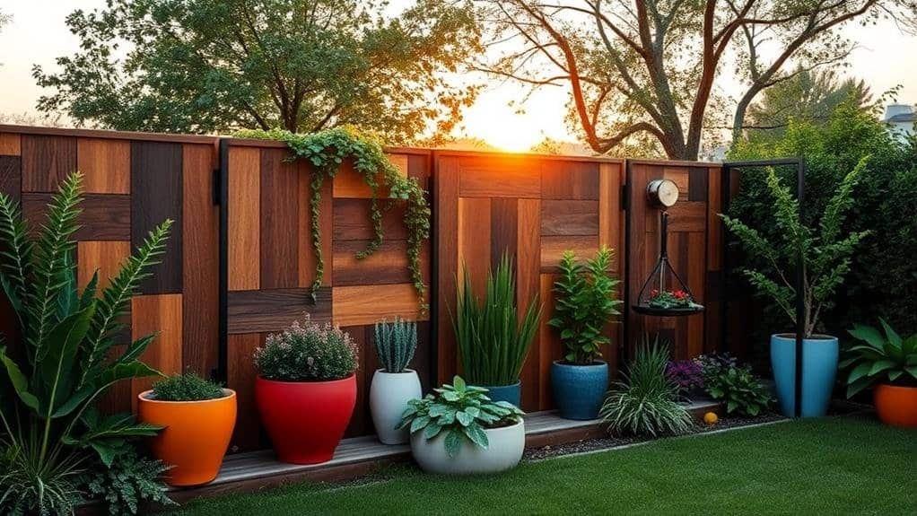 mid century modern fence decor