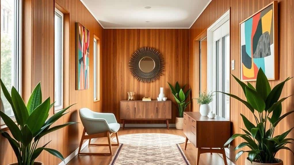 mid century modern hallway decor