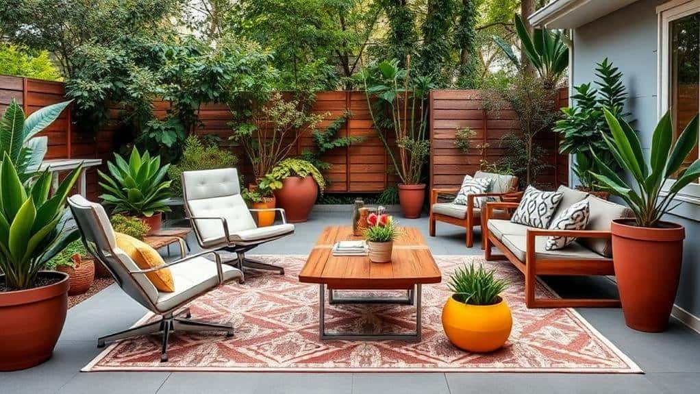 mid century modern patio decor