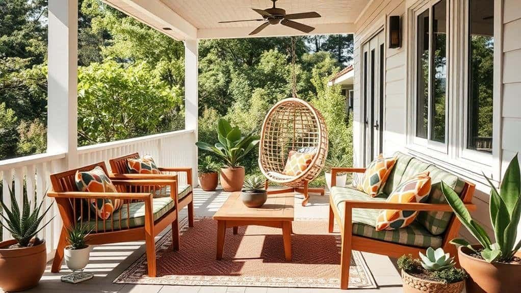 mid century modern porch decor