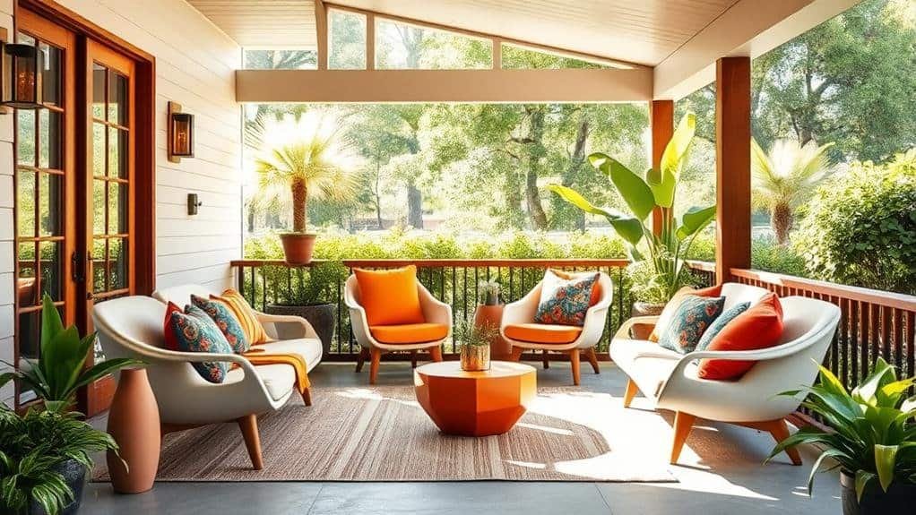 mid century modern porch decor