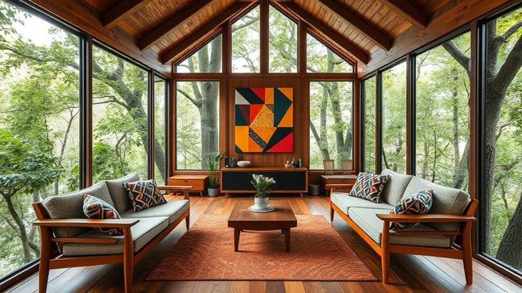 mid century modern treehouse decor