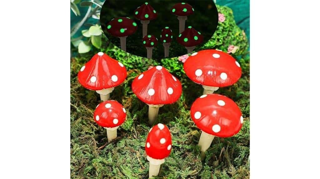 miniature mushroom garden statues