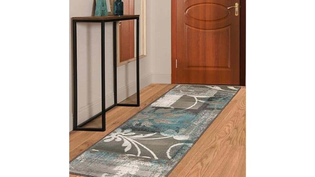 modern floral runner rug