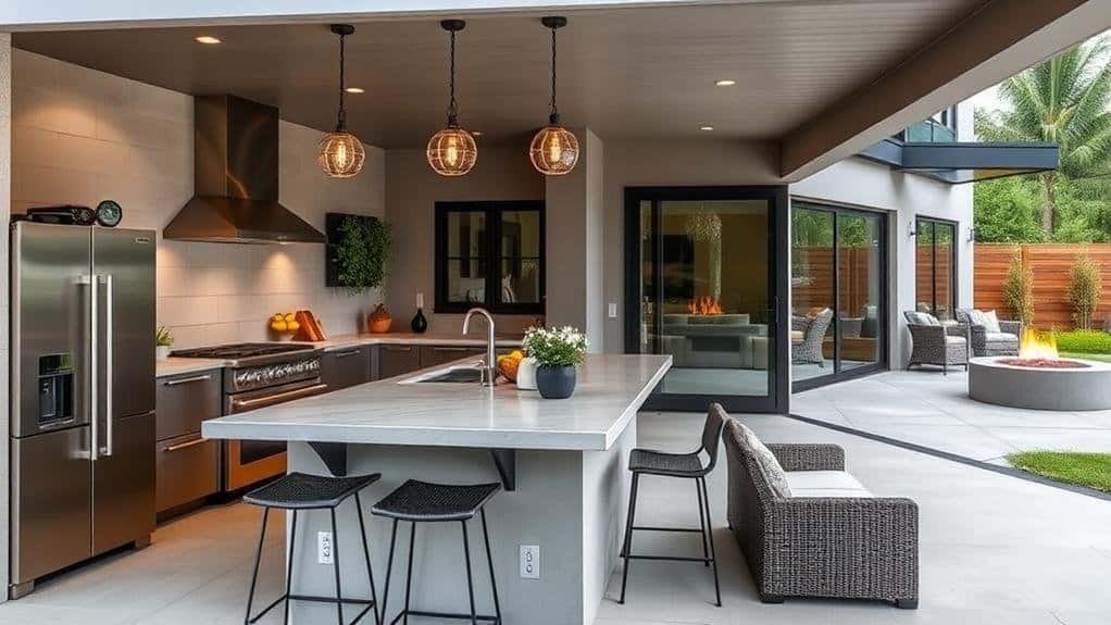 modern outdoor kitchen decor