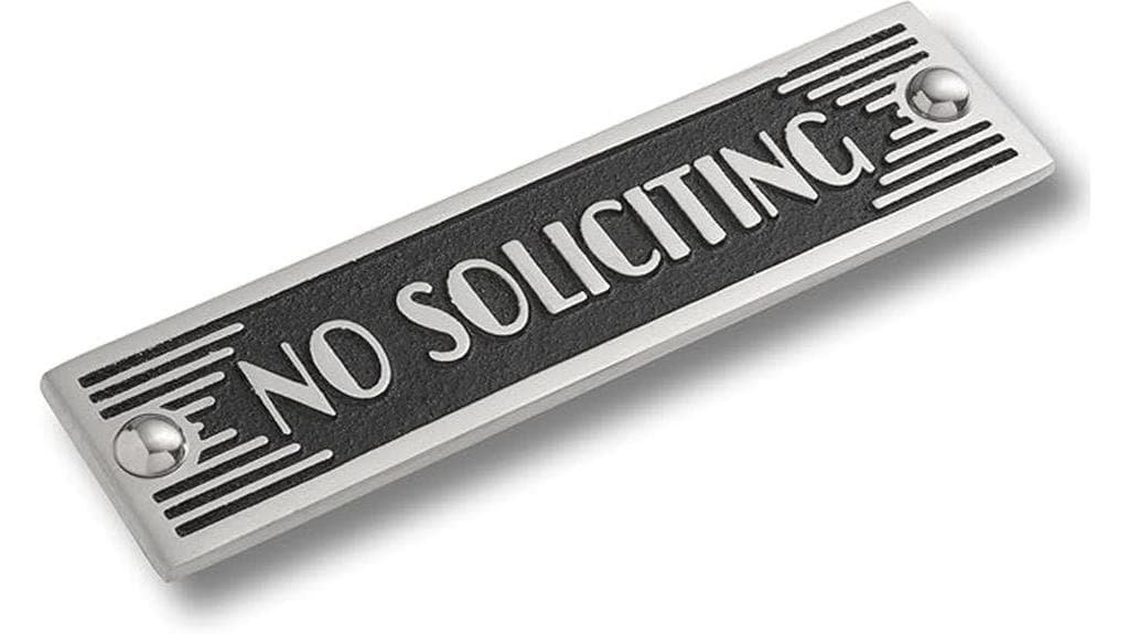 no soliciting metal sign