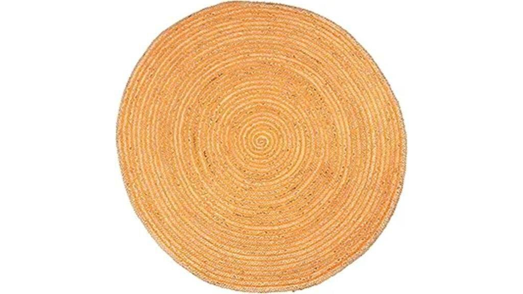 orange handwoven jute rug