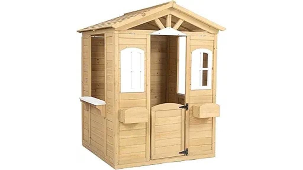 outdoor wooden playhouse dimensions