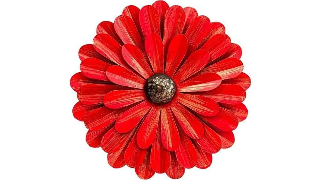 red metal flowers decor