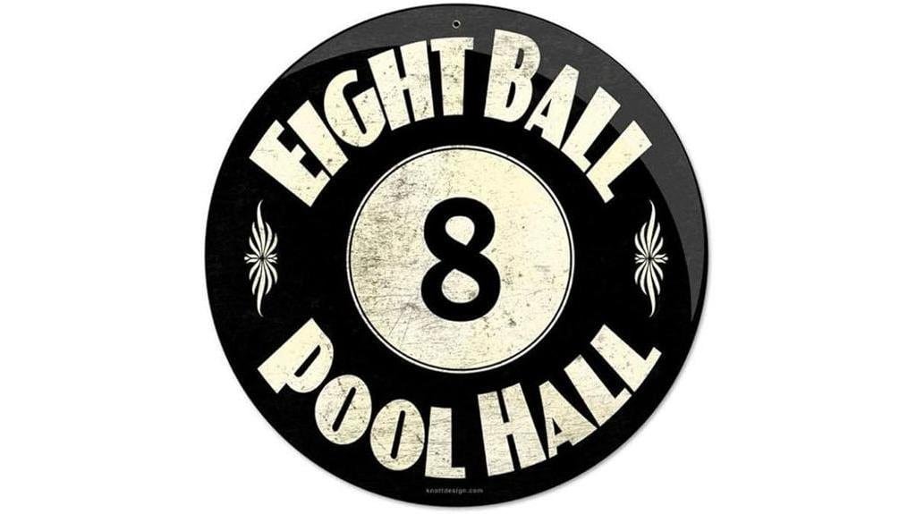 retro 8 ball pool sign