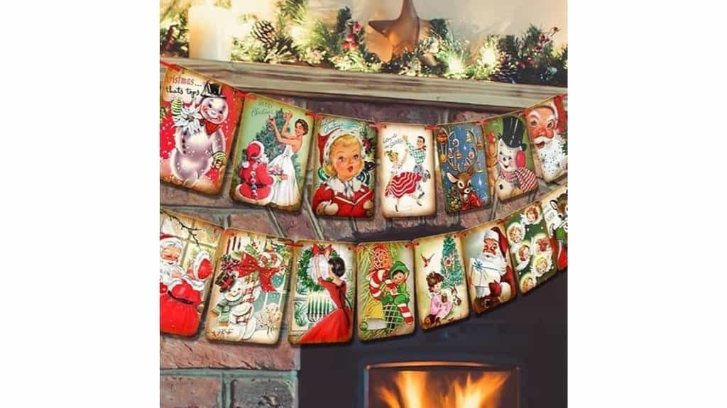 retro christmas banner decor