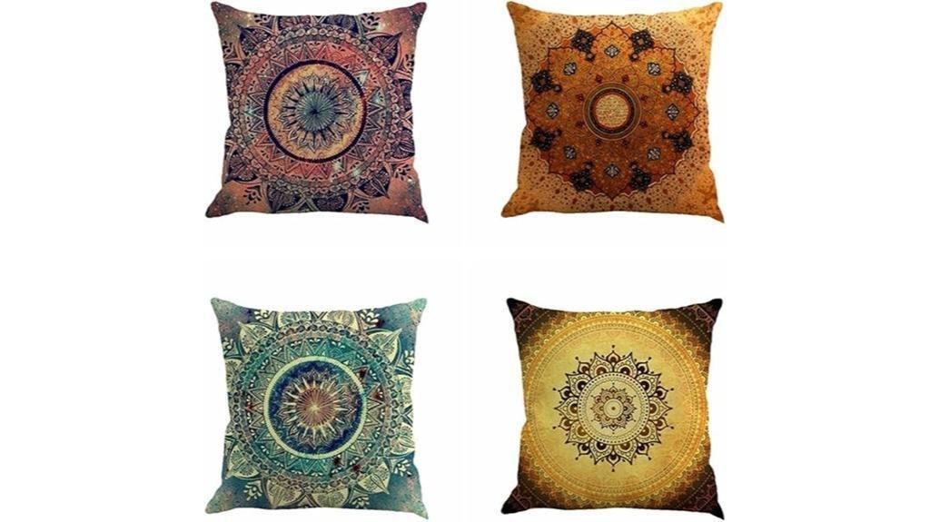 retro floral mandala pillows