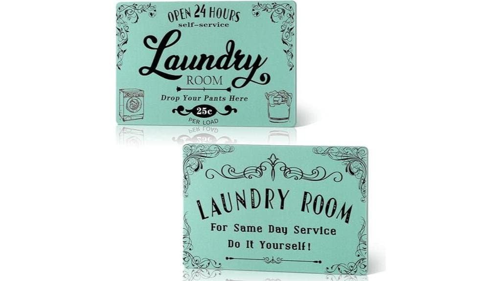 retro metal laundry signs