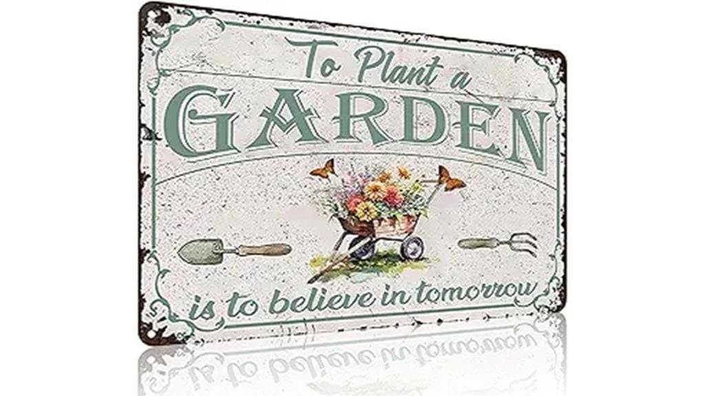 rustic garden decor sign