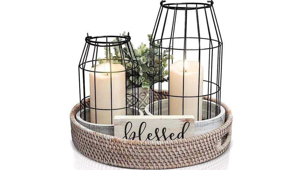 rustic lantern decor set