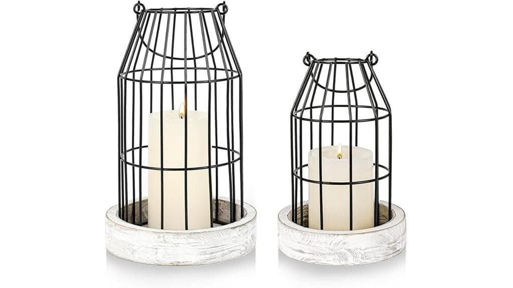 rustic metal candle lanterns