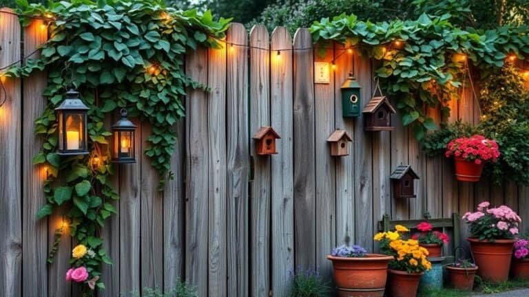 rustic outdoor fence decor