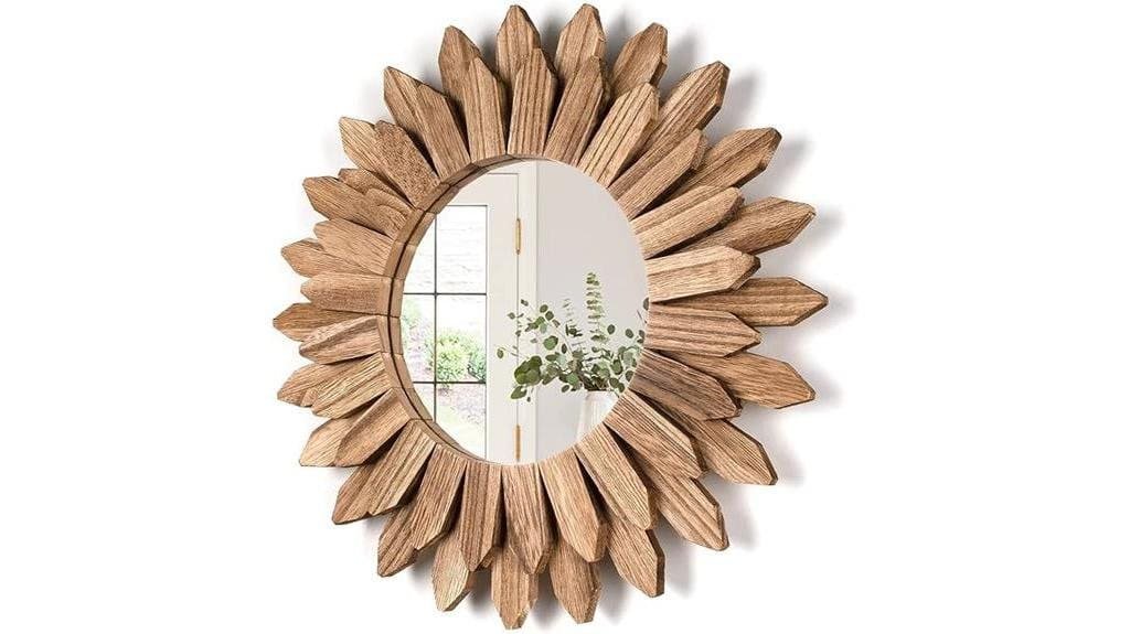 rustic sunburst wall mirror