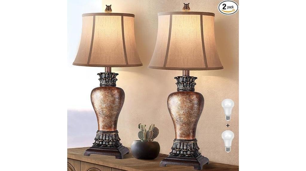 rustic table lamps set