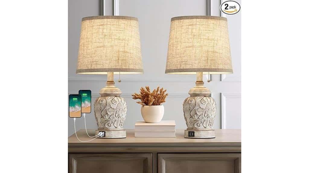 rustic usb table lamps