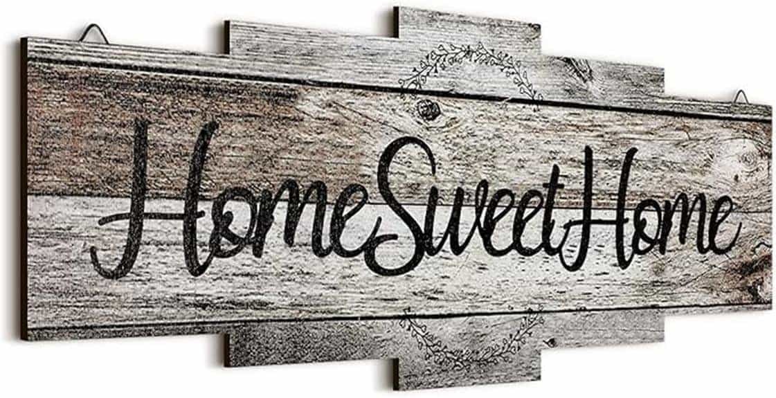 rustic wood home sign