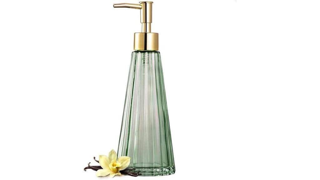 sage green glass dispenser