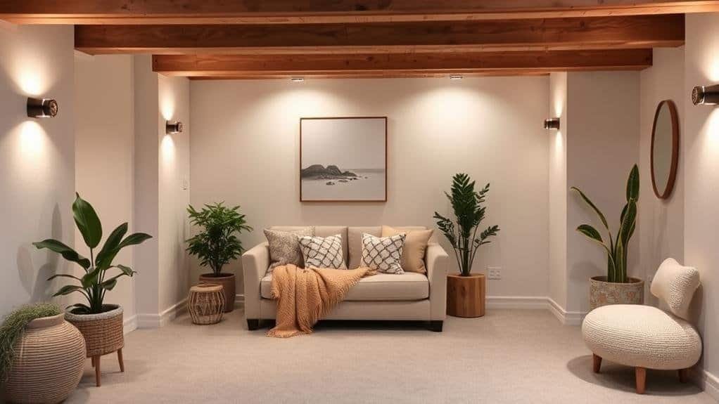 scandinavian cozy basement decor