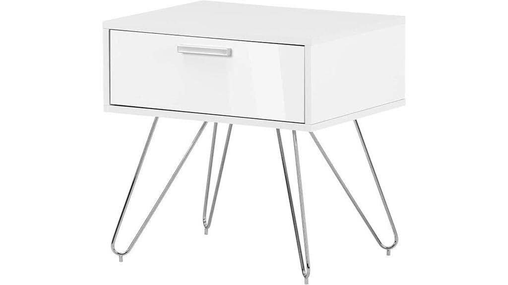 scandinavian pure white end table