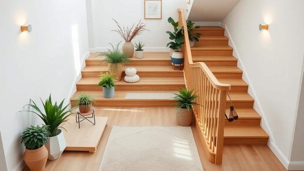 scandinavian style staircase decor