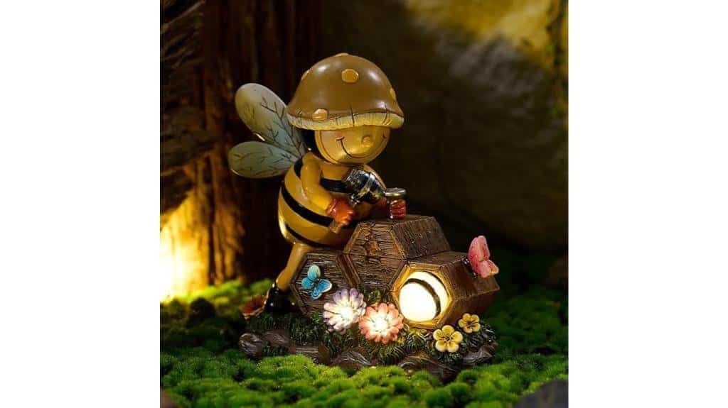 solar bee garden statues