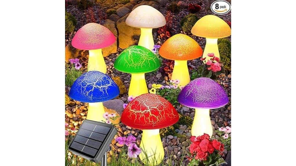 solar mushroom garden lights