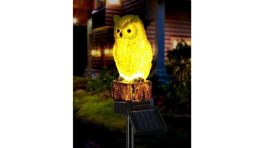 solar owl garden stake