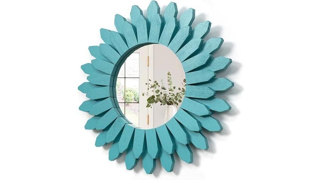 sunburst wood mirror decor