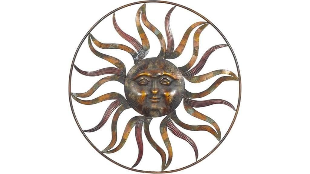 textured bronze sun wall decor