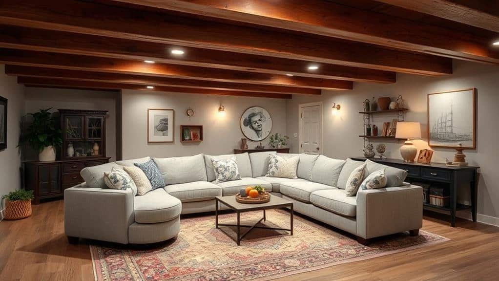 transitional basement decor factors