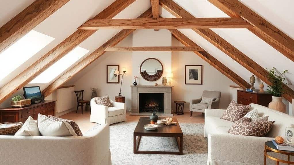 transitional style attic decor