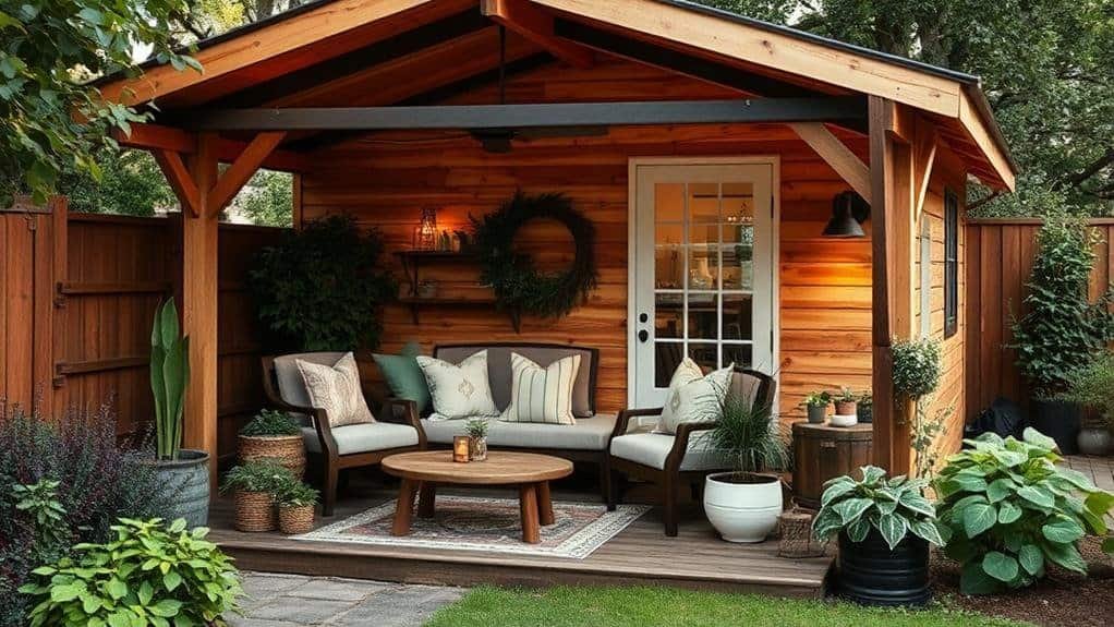 transitional style shed decor considerations