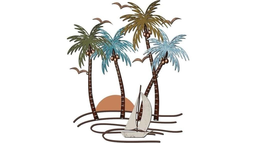 tropical beach metal decor