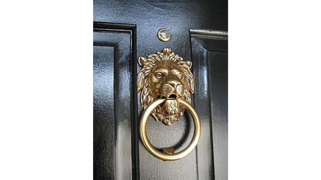 vintage brass lion knocker