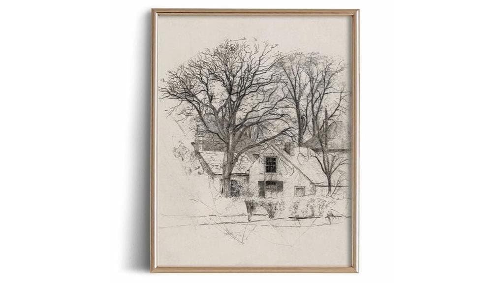 vintage farmhouse tree print