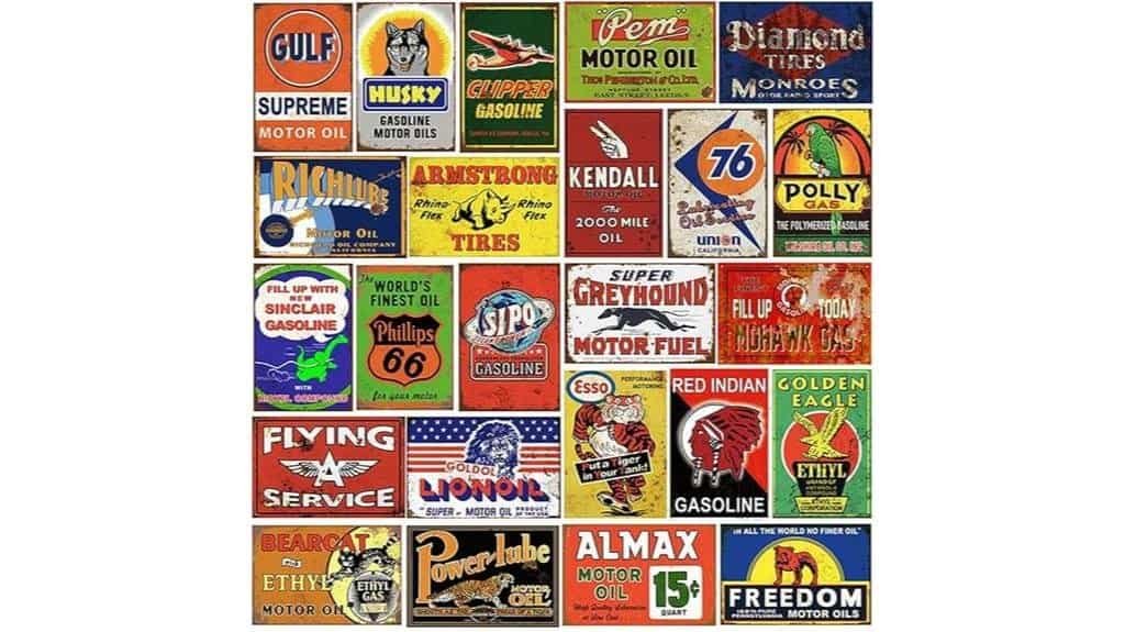 vintage garage tin signs