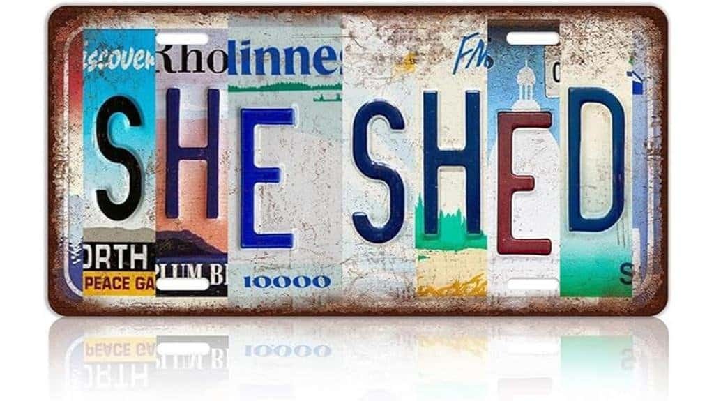 vintage she shed sign