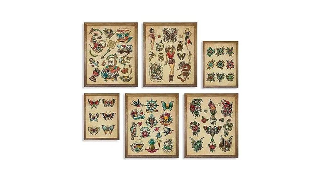 vintage tattoo poster set