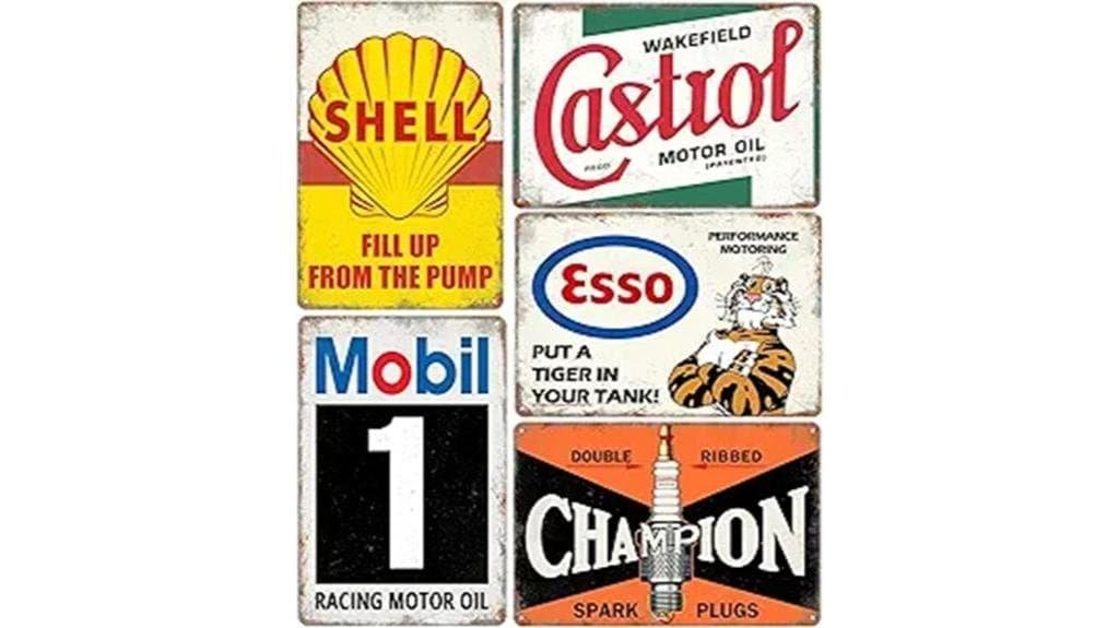 vintage tin signs set