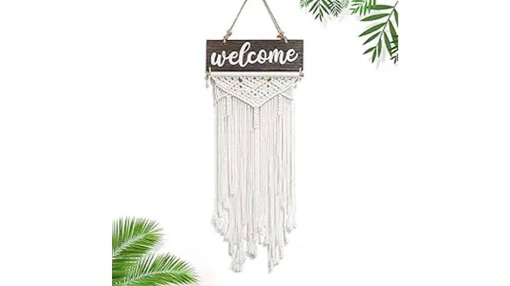 welcome macrame wall tapestry